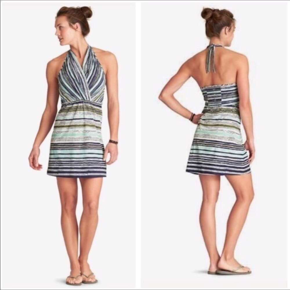 Athleta Go Anywhere halter dress Striped Size 0